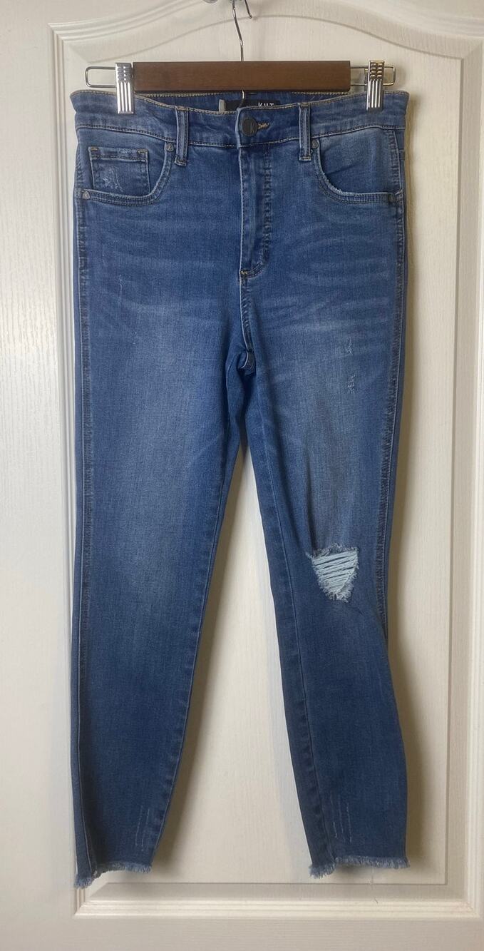 Kut from the Kloth Connie High Rise Fab Crop Jeans Raw Hem Women's Size 2